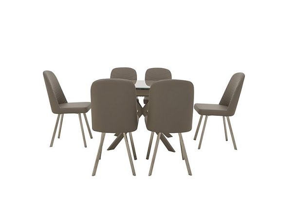 Wizard Extending Dining Table and 6 Chairs  Cappuccino | Bed Sava