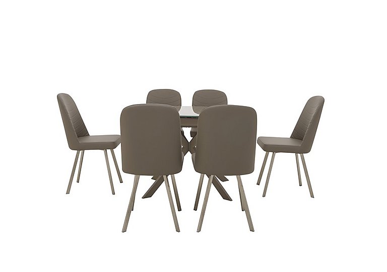 Wizard Extending Dining Table and 6 Chairs - Cappuccino