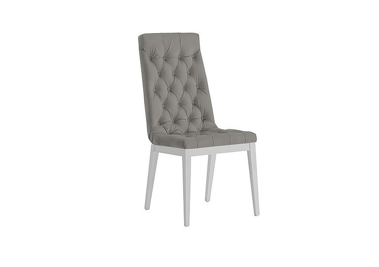 Palazzo Capitonne Buttoned Dining Chair in Glossy White - Scarlet Silver