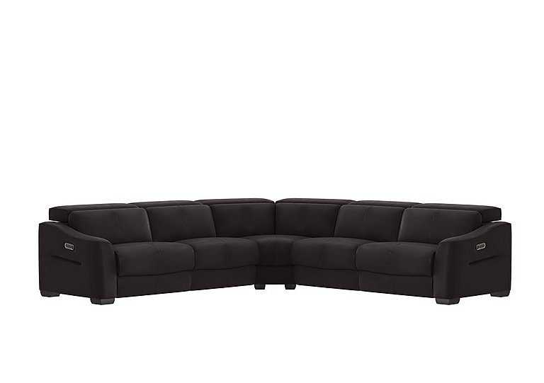 Xavier NC Leather Large Left Hand Facing Corner Sofa with Power Recliner