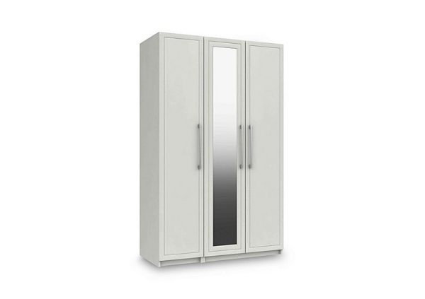 London Bedrooms  Bexley 3 Door Wardrobe with Mirror Door and Interior Lighting  White | Bed Sava