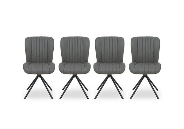 Bodahl  Compact Terra Set of 4 Swivel Dining Chairs  Grey | Bed Sava