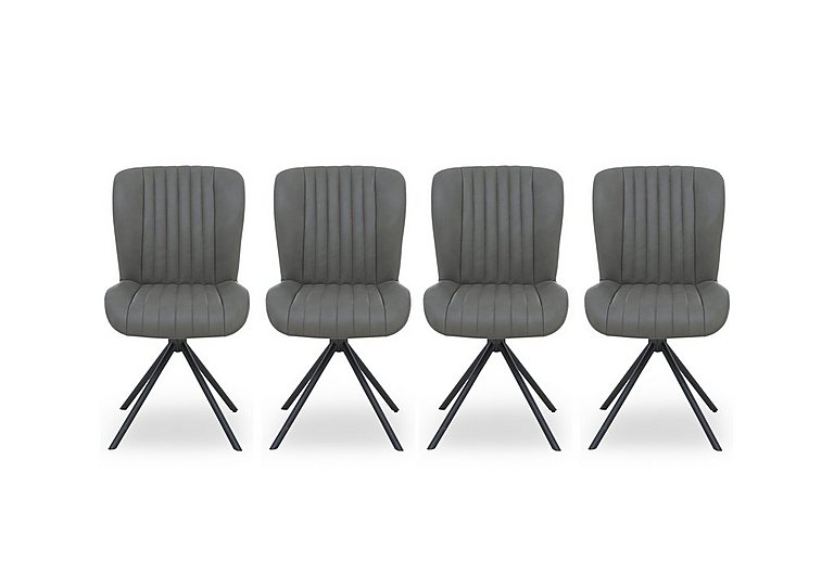 Bodahl - Compact Terra Set of 4 Swivel Dining Chairs - Grey
