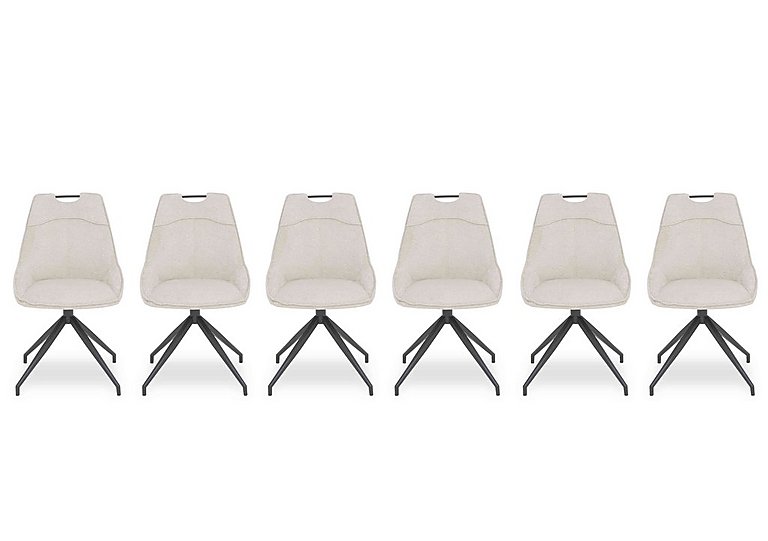 Pedro Set of 6 Fabric Swivel Dining Chairs
