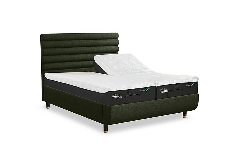 TEMPUR - Arc Ergo Smart Base Bed Frame with Vectra Headboard - Super King - Dark Green