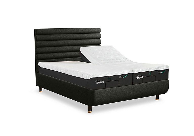 TEMPUR - Arc Ergo Smart Base Bed Frame with Vectra Headboard - King Size with Oak Feet
