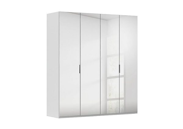 Rauch  Formes 4 Door Bifold Wardrobe with Mirror Doors  Silk GreySilk Grey Front | Bed Sava