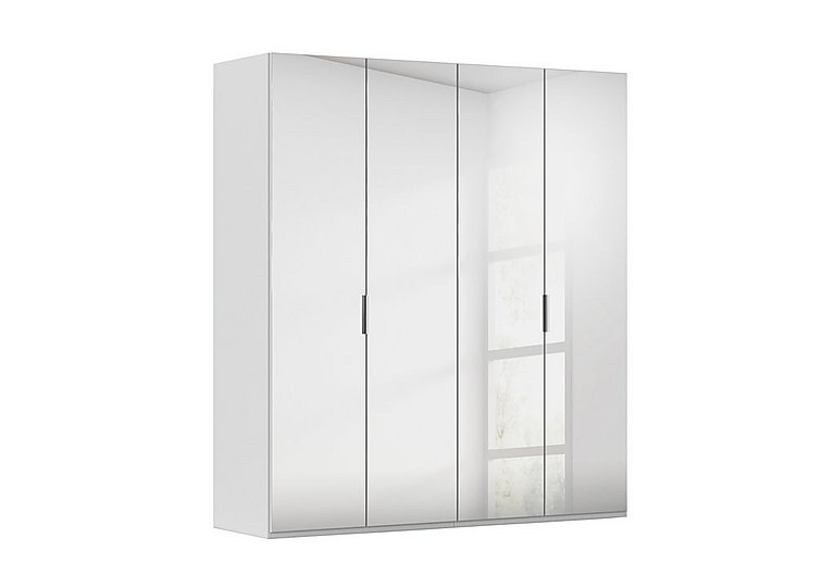 Rauch - Formes 4 Door Bifold Wardrobe with Mirror Doors - Silk Grey/Silk Grey Front