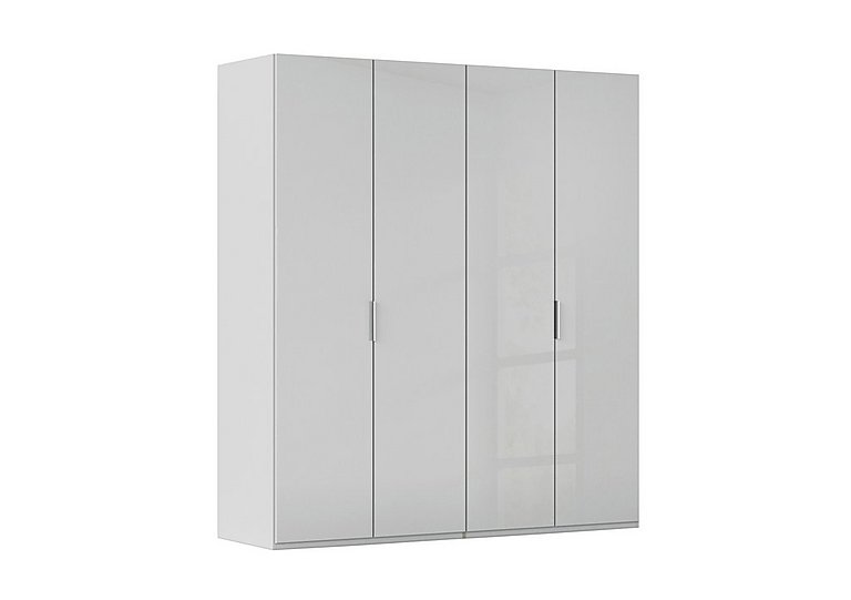Rauch - Formes 4 Door Bifold Wardrobe with Glass Doors - Silk Grey/Silk Grey Front
