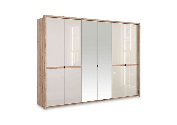 Wiemann  Hong Kong 6 Door Hinged Wardrobe with 4 Glass Doors and 2 Mirror Doors | Bed Sava