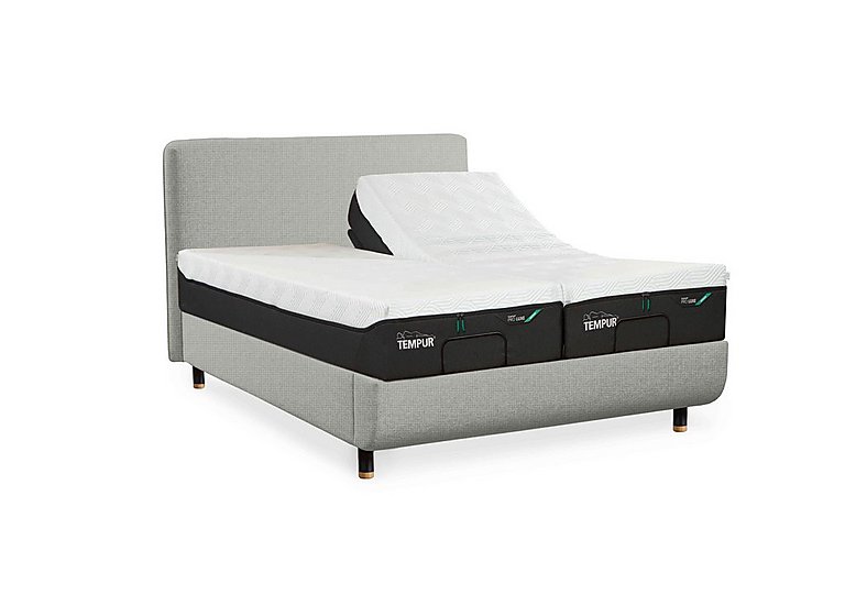 TEMPUR - Arc Ergo Smart Base Bed Frame with Form Headboard - Super King - Earl Grey with Oak Feet