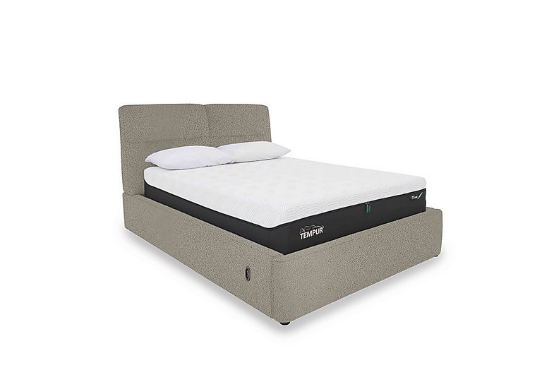 Stark Fabric Electric Ottoman Bed Frame - King Size - Silver