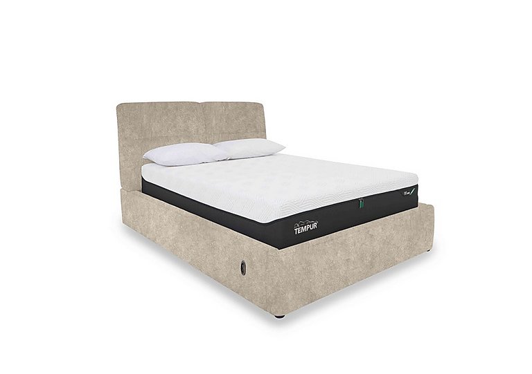 Stark Fabric Electric Ottoman Bed Frame - King Size - Cream