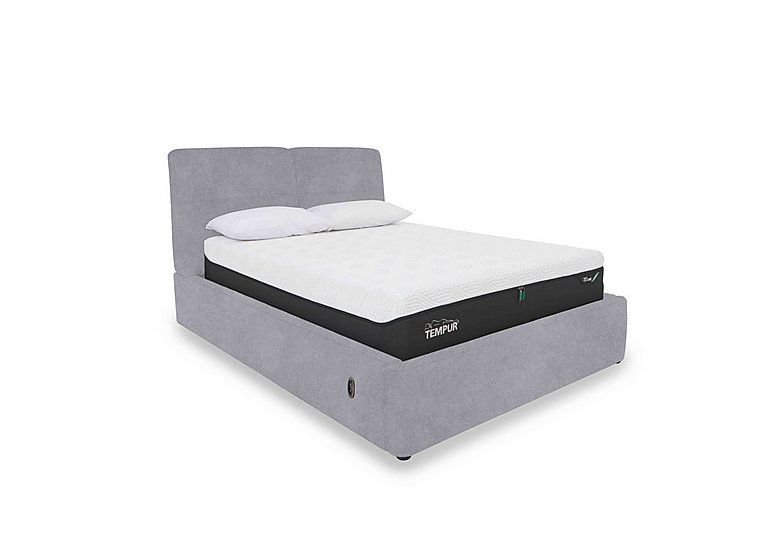 Stark Fabric Electric Ottoman Bed Frame - Super King - Bluish Grey