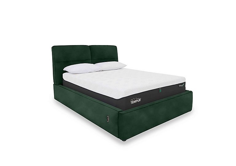 Stark Fabric Electric Ottoman Bed Frame - Super King - Emerald Green