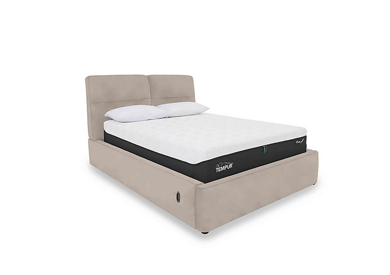 Stark Fabric Electric Ottoman Bed Frame - Super King - R32 Light Khaki