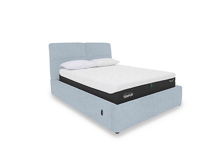 Stark Fabric Electric Ottoman Bed Frame - Super King - Baby Blue