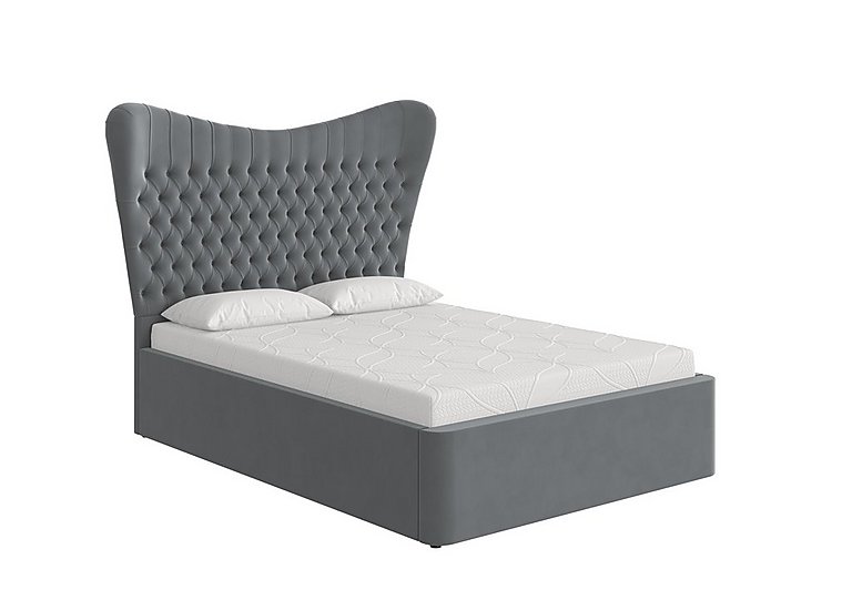 Caesar Bedframe - Double - Velvet Steel
