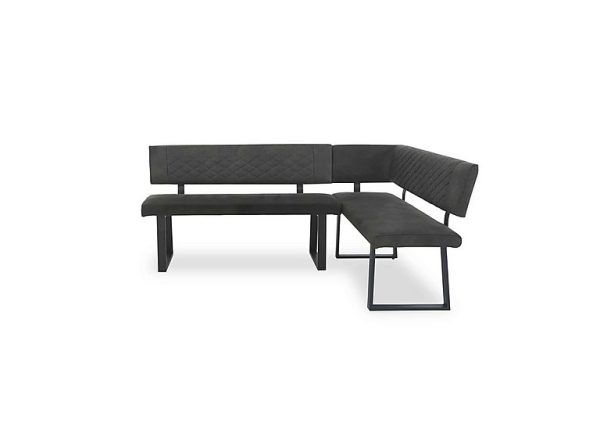 Warrior Right Hand Facing Corner Dining Bench  Grey | Bed Sava