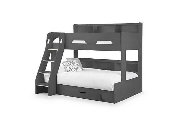 Bjorn Triple Bunk Bed with Storage  Anthracite | Bed Sava