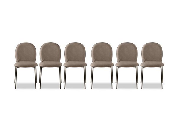 Connubia  Riley Set of 6 Mid Lava Metal Leg Dining Chairs  Desert | Bed Sava
