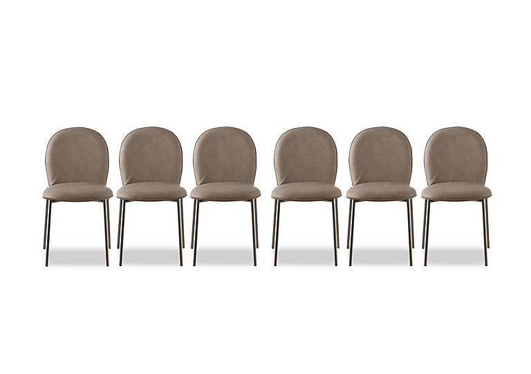 Connubia  Riley Set of 6 Mid Lava Metal Leg Dining Chairs  Desert | Bed Sava