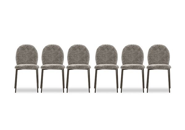 Connubia  Riley Set of 6 Mid Lava Metal Leg Dining Chairs | Bed Sava