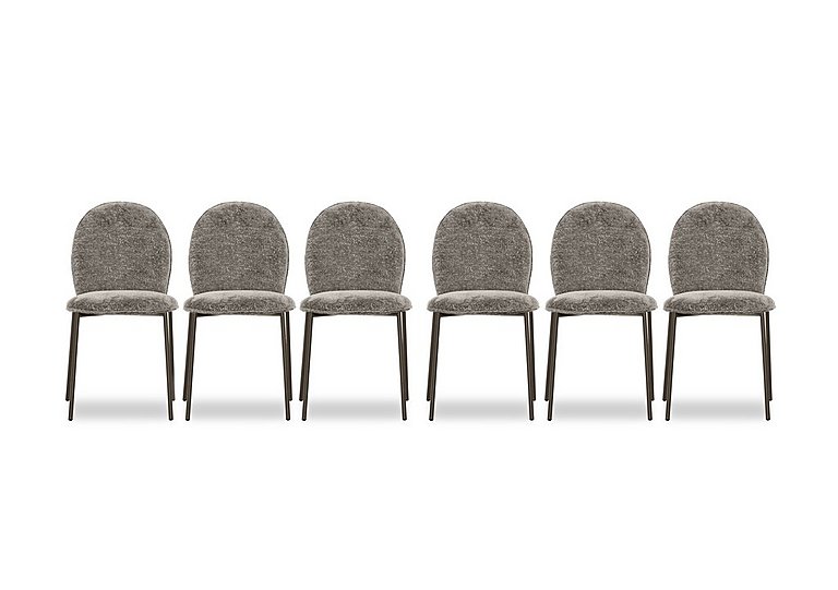 Connubia  Riley Set of 6 Mid Lava Metal Leg Dining Chairs | Bed Sava