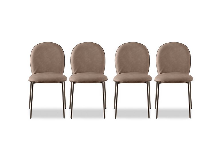 Connubia - Riley Set of 4 Mid Lava Metal Leg Dining Chairs - Desert