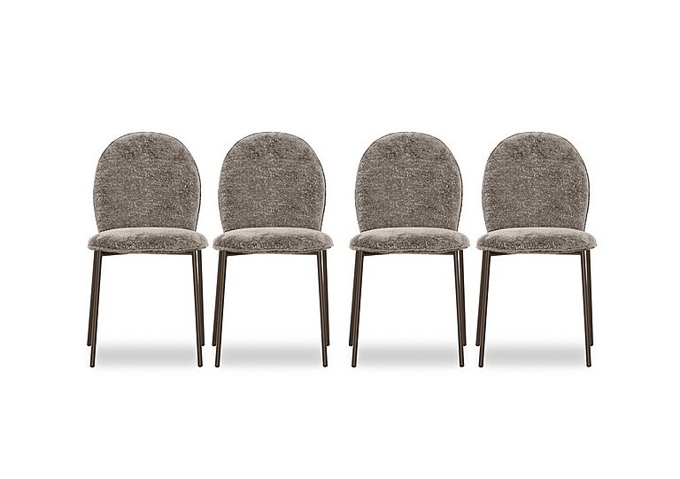 Connubia - Riley Set of 4 Mid Lava Metal Leg Dining Chairs