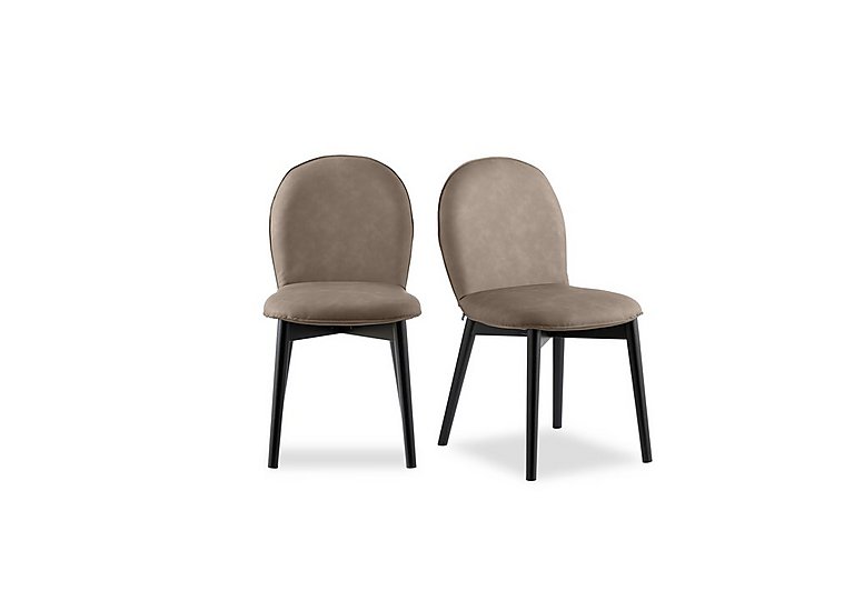 Connubia - Riley Pair Of Mid Graphite Wooden Leg Dining Chairs - Desert
