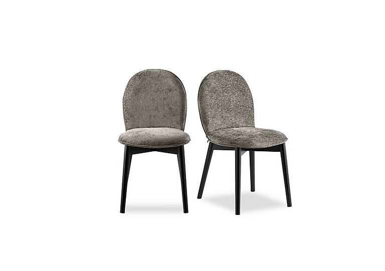 Connubia - Riley Pair Of Mid Graphite Wooden Leg Dining Chairs
