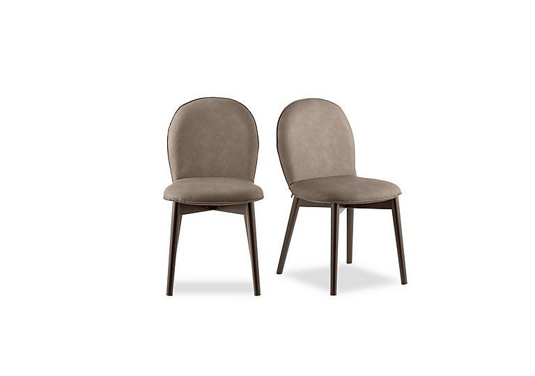 Connubia - Riley Pair Of Mid Smoke Wooden Leg Dining Chairs - Desert