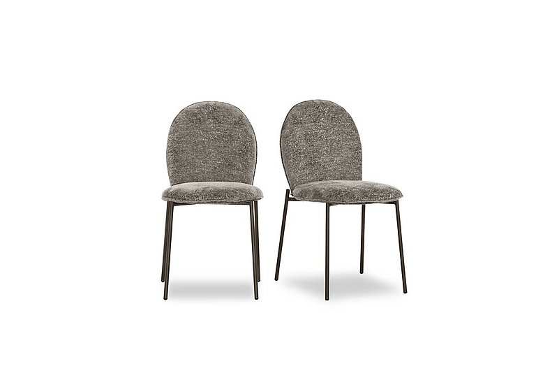 Connubia - Riley Pair of Mid Lava Metal Leg Dining Chairs
