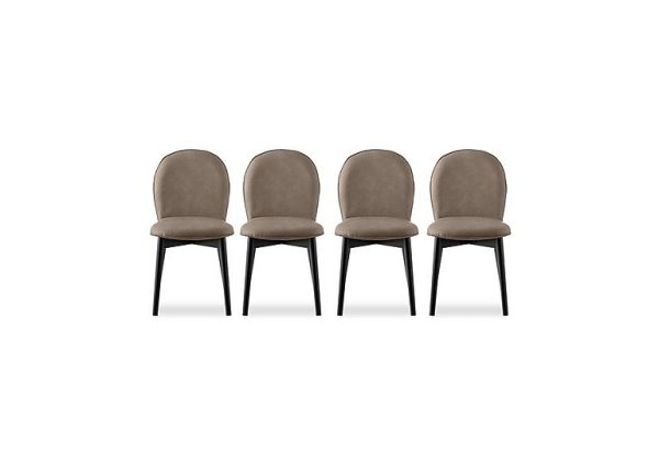 Connubia  Riley Set of 4 Mid Graphite Wooden Leg Dining Chairs  Desert | Bed Sava