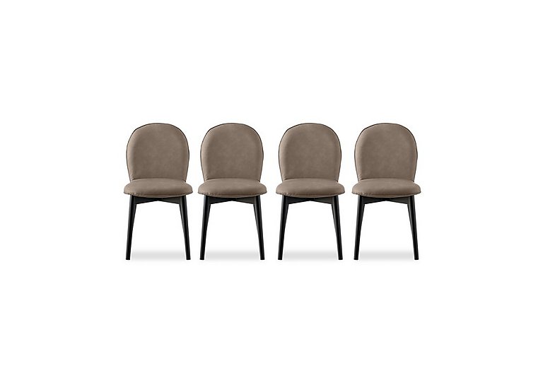 Connubia - Riley Set of 4 Mid Graphite Wooden Leg Dining Chairs - Desert
