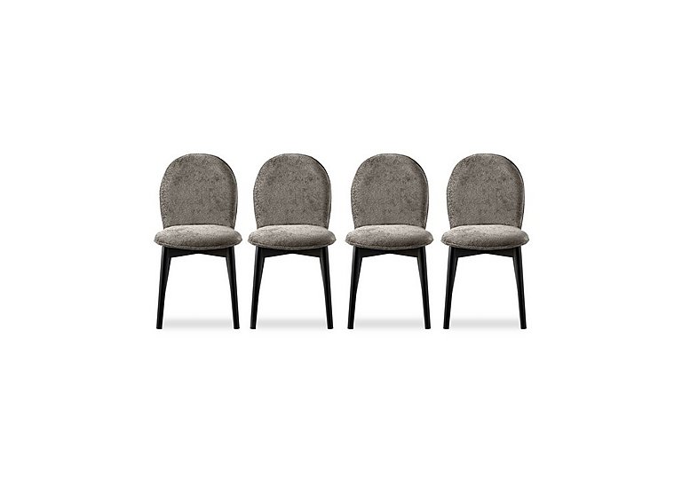 Connubia - Riley Set of 4 Mid Graphite Wooden Leg Dining Chairs
