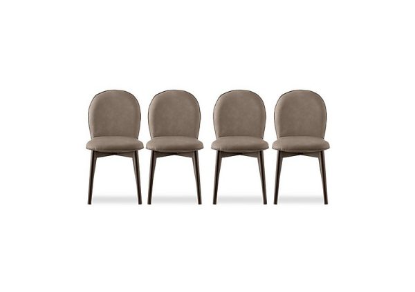 Connubia  Riley Set of 4 Mid Smoke Wooden Leg Dining Chairs  Desert | Bed Sava