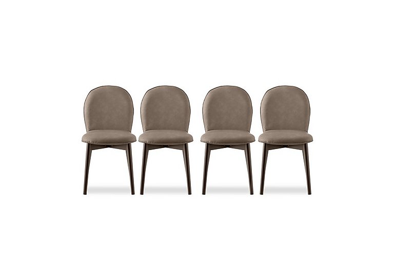 Connubia  Riley Set of 4 Mid Smoke Wooden Leg Dining Chairs  Desert | Bed Sava