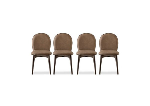 Connubia  Riley Set of 4 Mid Smoke Wooden Leg Dining Chairs  Tobacco | Bed Sava