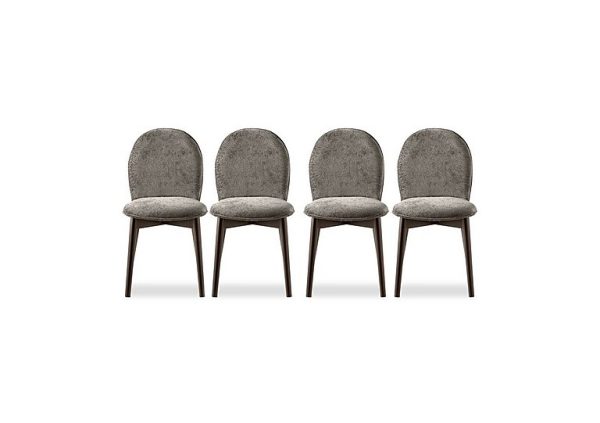 Connubia  Riley Set of 4 Mid Smoke Wooden Leg Dining Chairs | Bed Sava