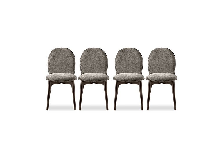 Connubia  Riley Set of 4 Mid Smoke Wooden Leg Dining Chairs | Bed Sava