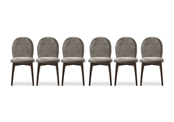 Connubia  Riley Set of 6 Mid Smoke Wooden Leg Dining Chairs | Bed Sava