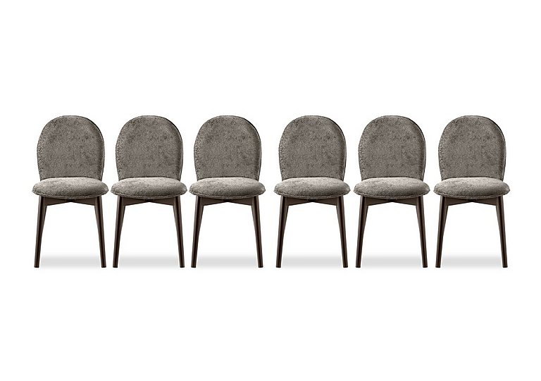 Connubia  Riley Set of 6 Mid Smoke Wooden Leg Dining Chairs | Bed Sava