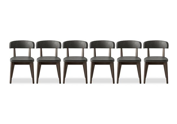 Connubia  Siren Set of 6 Smoke Wooden Leg Dining Chairs | Bed Sava