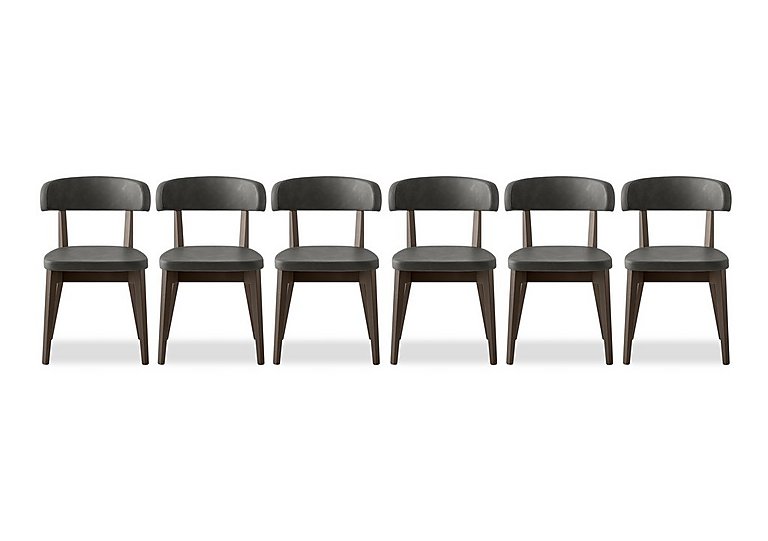Connubia  Siren Set of 6 Smoke Wooden Leg Dining Chairs | Bed Sava