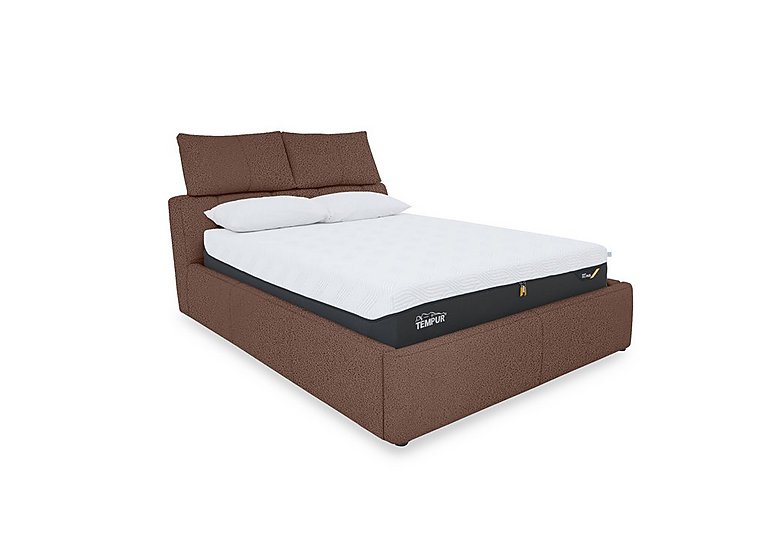 Tyrell Fabric Manual Ottoman Bed Frame - King Size - Hazelnut