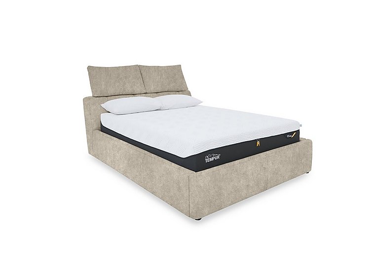 Tyrell Fabric Manual Ottoman Bed Frame - King Size - Cream