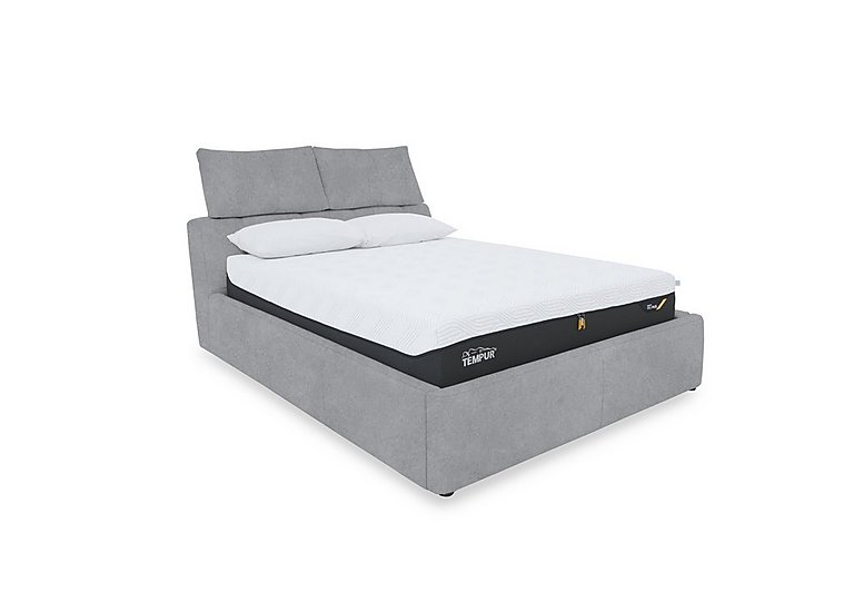 Tyrell Fabric Manual Ottoman Bed Frame - King Size - Bluish Grey