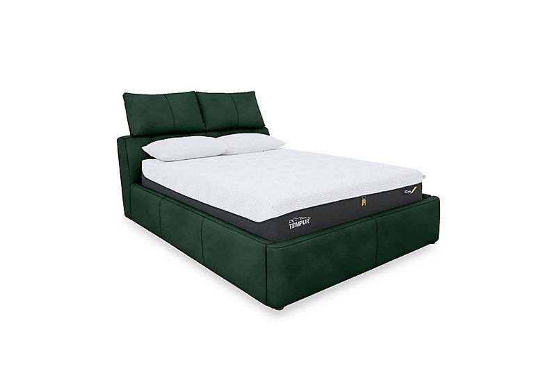 Tyrell Fabric Manual Ottoman Bed Frame - Super King - Emerald Green